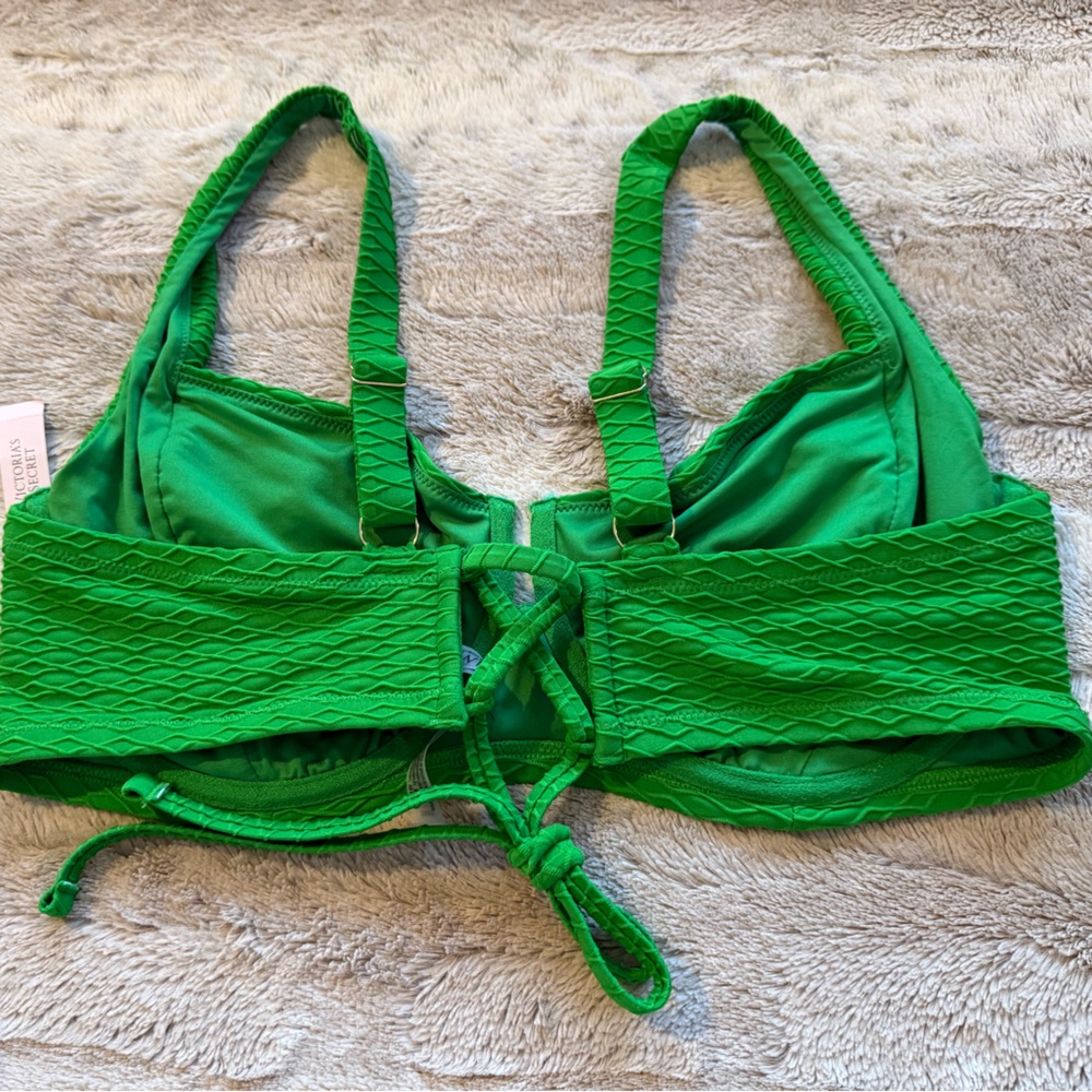 NWT VICTORIA'S SECRET SWIM Full Coverage Bikini Top in Jade Green Size 40DD - Picture 8 of 9